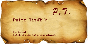 Peltz Titán névjegykártya